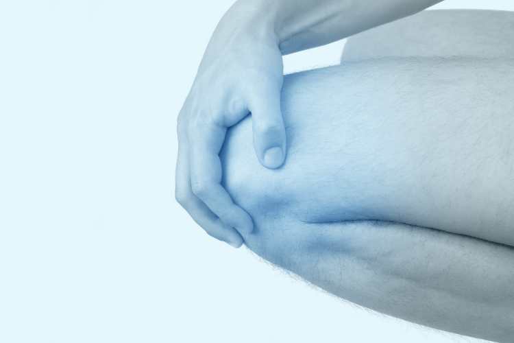 Man's knee close up