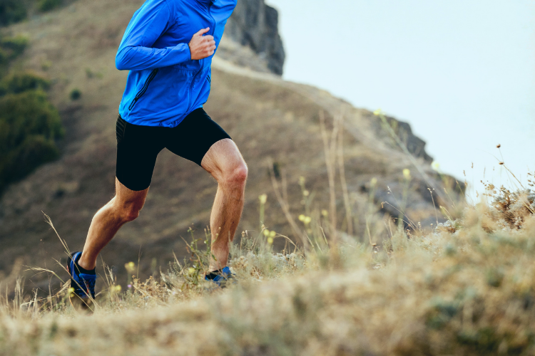 Man running in country
